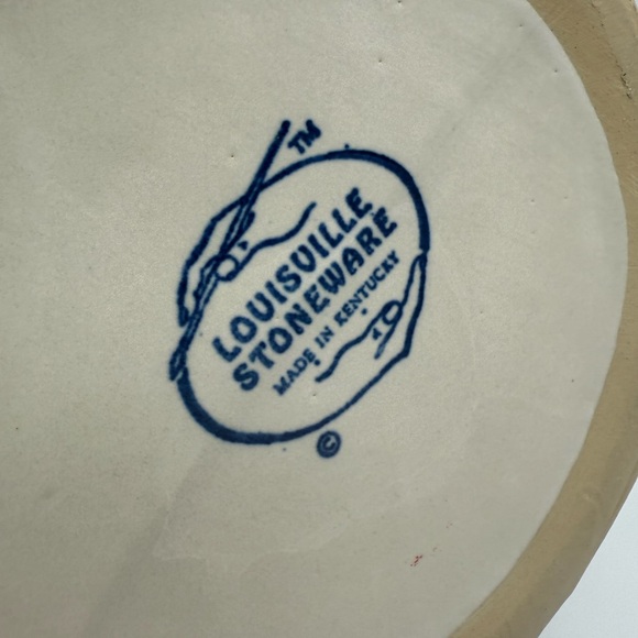 Louisville Stoneware Co. Blue Glaze Pitcher Denim and Daisy Rare 5.75” Tall - Picture 9 of 11